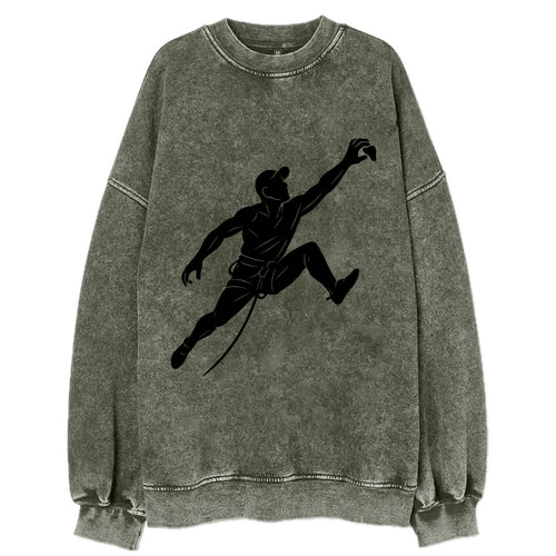 Rock wall climber reaching hold - Vintage Sweatshirt