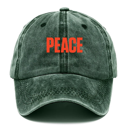 Bold typography design - "PEACE" - inner calm, tranquility, serenity - Classic Cap - Forest Mist(Green)