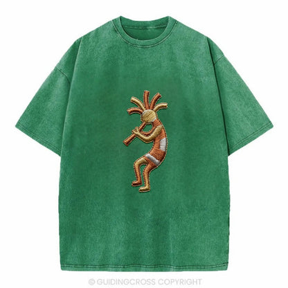 Kokopelli - Vintage T-shirt - Forest Mist(Green)