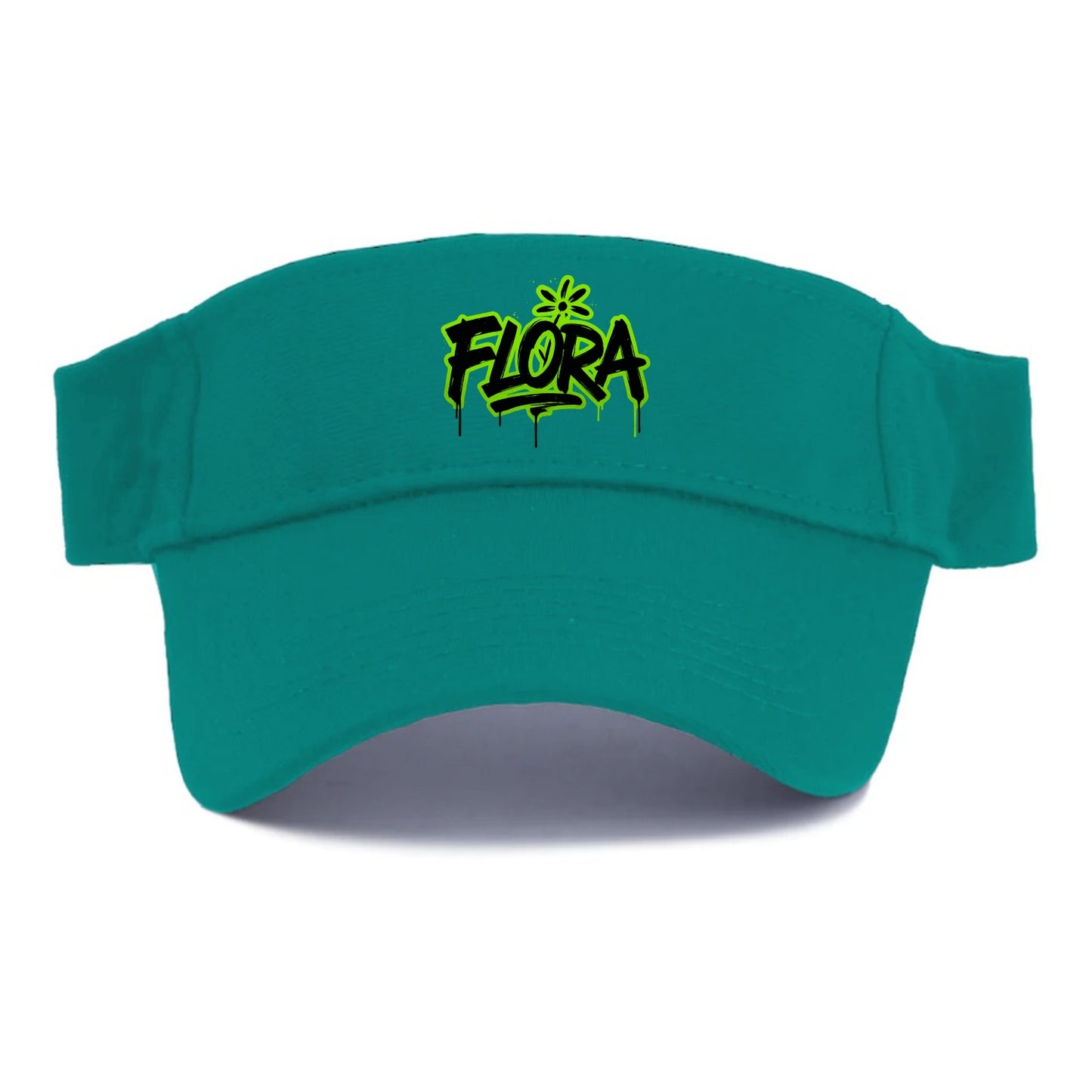 Bold typography design - "FLORA" - plant life, blooming - Visor - Forest Mist(Green)