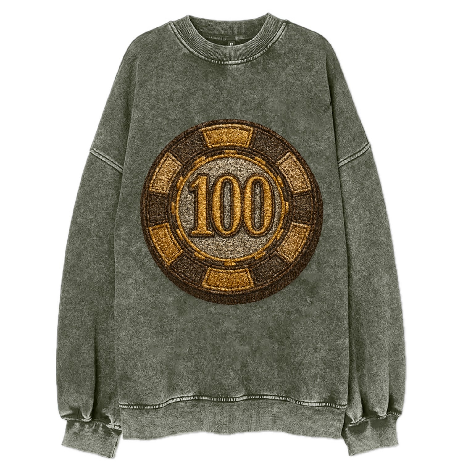 Poker Chip  - Vintage Sweatshirt - Forest Mist(Green)