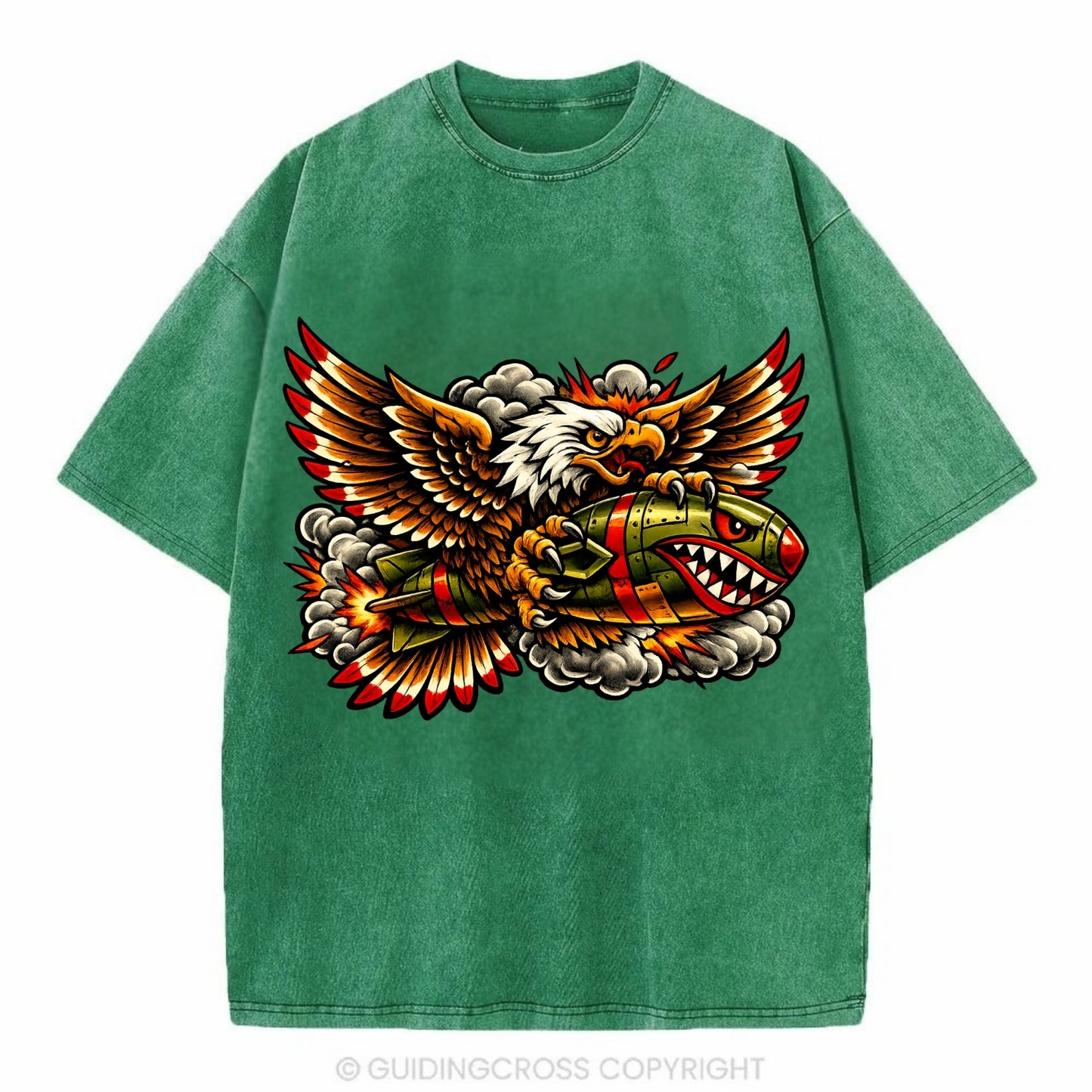War Eagle Bomb - Vintage T-shirt - Forest Mist(Green)