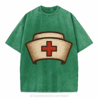 Nurse Cap  - Vintage T-shirt - Forest Mist(Green)