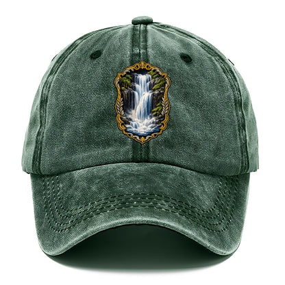 WATERFALL CASCADE - falling water with mist in blue and white , nature wonder - Classic Cap - Forest Mist(Green)