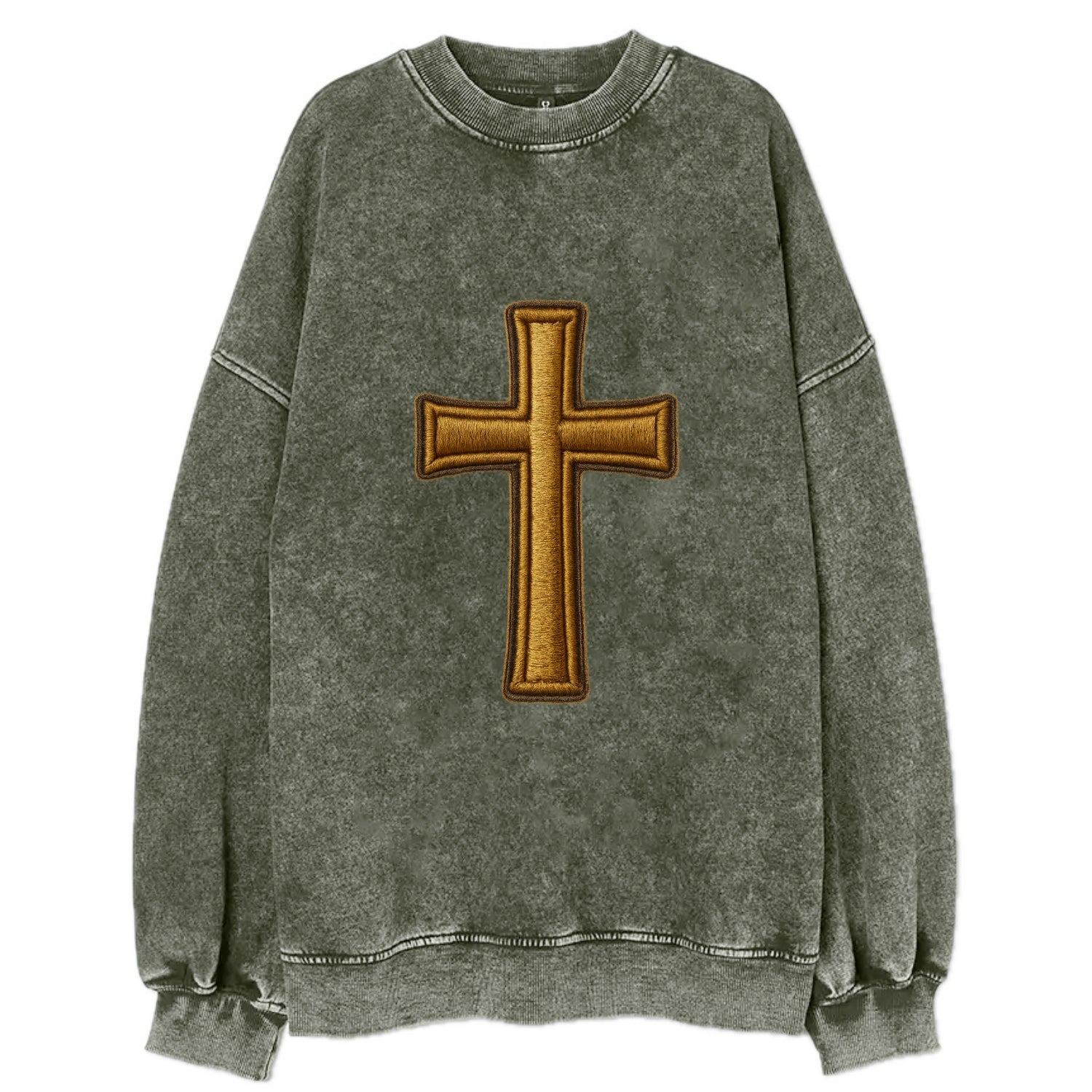 Latin Cross - Vintage Sweatshirt - Forest Mist(Green)