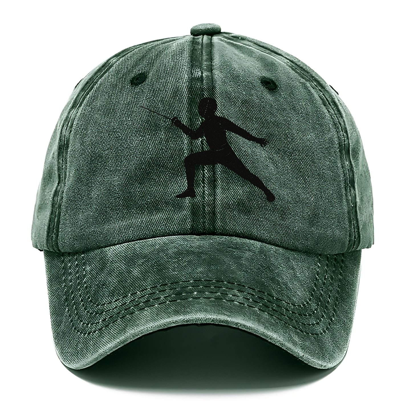 Fencer in lunge position - Classic Cap - Forest Mist(Green)