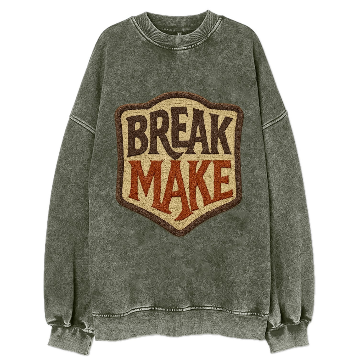 BREAK;MAKE THE RULES Rebel Red Snapback - Vintage Sweatshirt - Forest Mist(Green)