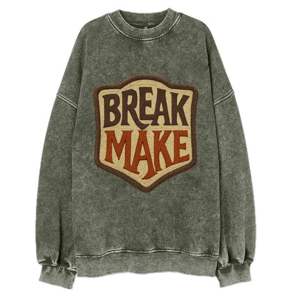 BREAK;MAKE THE RULES Rebel Red Snapback - Vintage Sweatshirt - Forest Mist(Green)