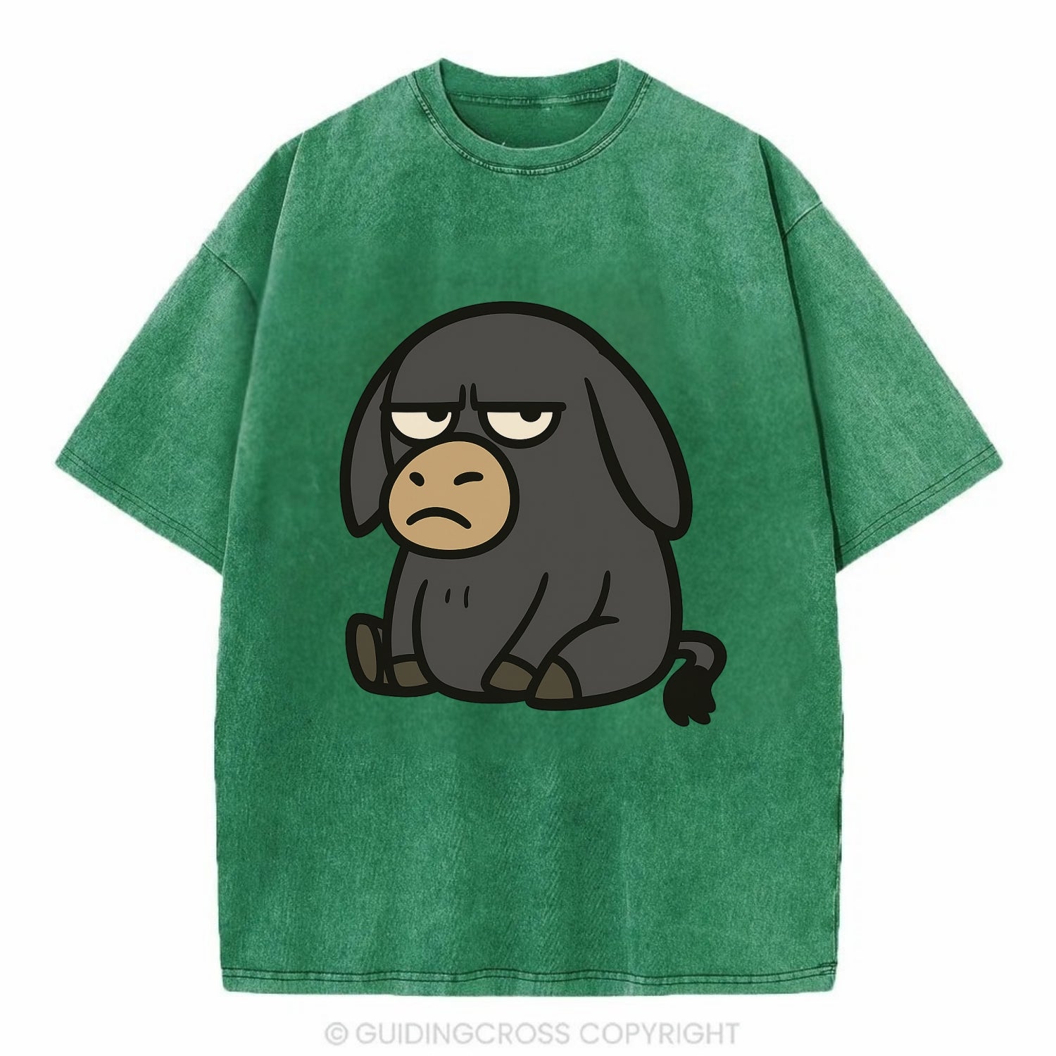 The Donky Judging Silently - Vintage T-shirt - Forest Mist(Green)