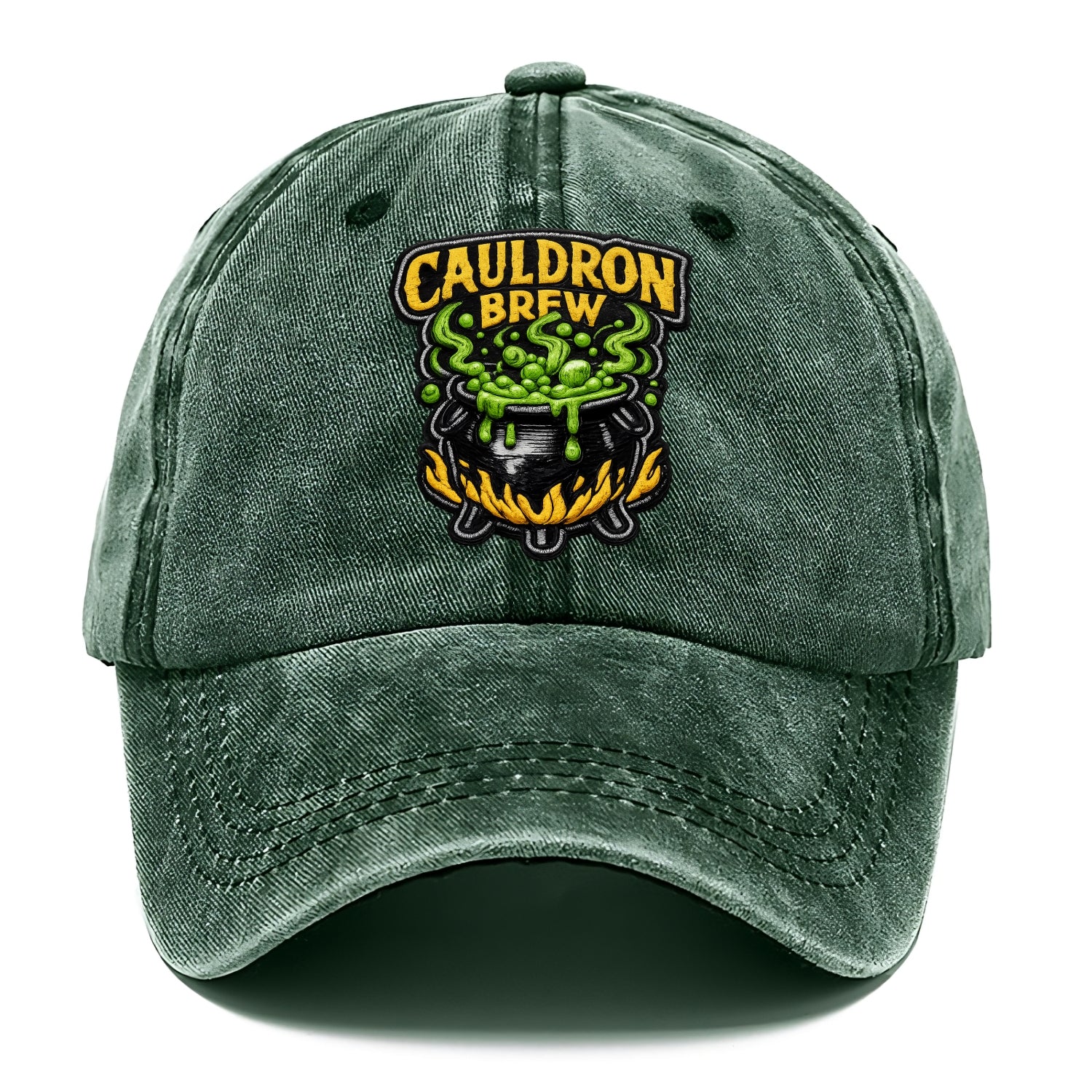 CAULDRON BREW - bubbling pot in black and green , witch craft - Classic Cap - Forest Mist(Green)