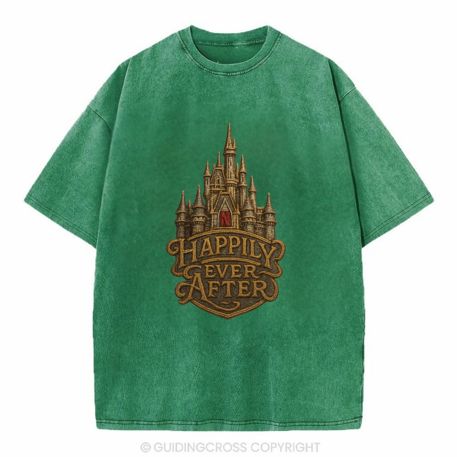Happily Ever After  - Vintage T-shirt - Forest Mist(Green)