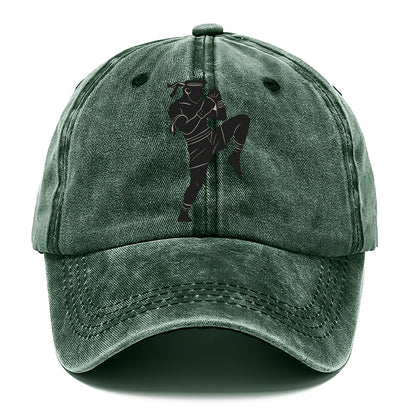 Muay Thai fighter with knee strike - Classic Cap - Forest Mist(Green)