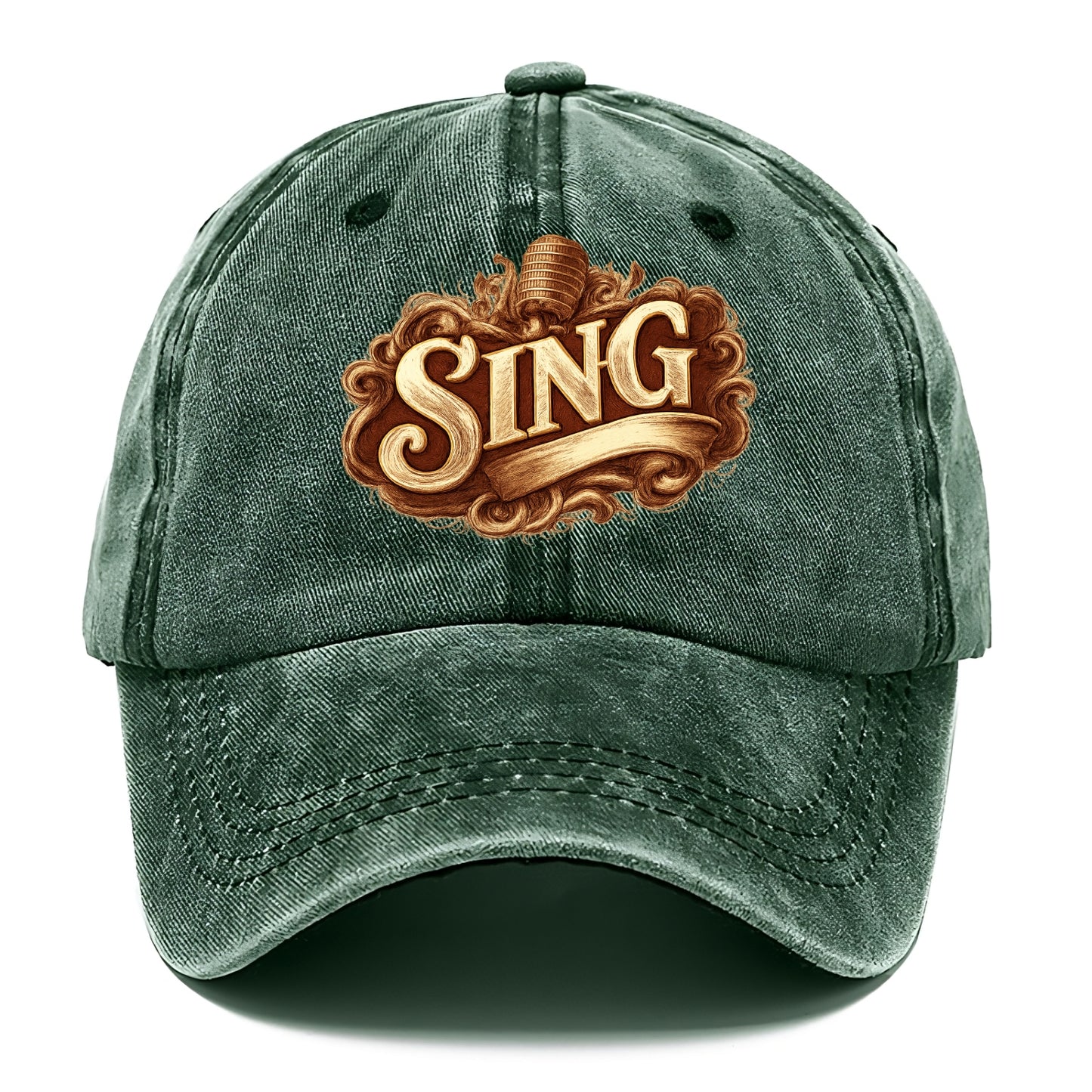 Bold typography design - "SING" - vocal expression, musical soul - Classic Cap - Forest Mist(Green)