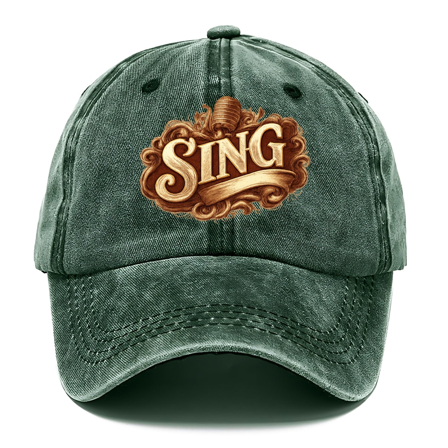 Bold typography design - "SING" - vocal expression, musical soul - Classic Cap - Forest Mist(Green)