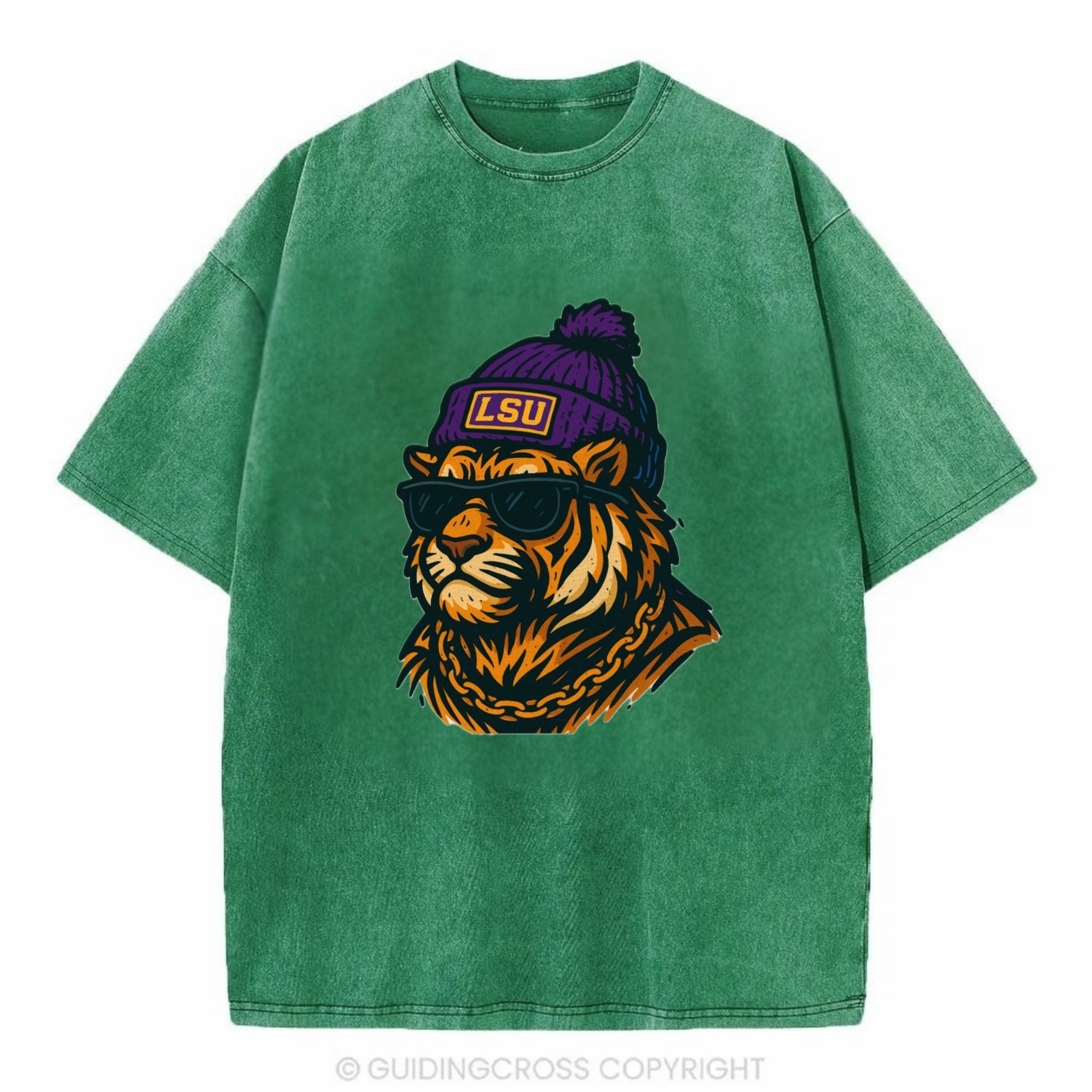 LSU Mike Tiger - Vintage T-shirt - Forest Mist(Green)