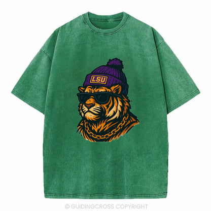 LSU Mike Tiger - Vintage T-shirt - Forest Mist(Green)