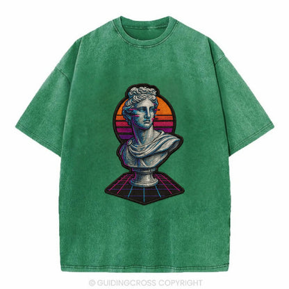 Greek Statue - Vintage T-shirt - Forest Mist(Green)