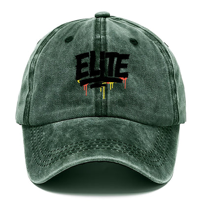 Bold typography design - "ELITE" - top tier, highest level - Classic Cap - Forest Mist(Green)