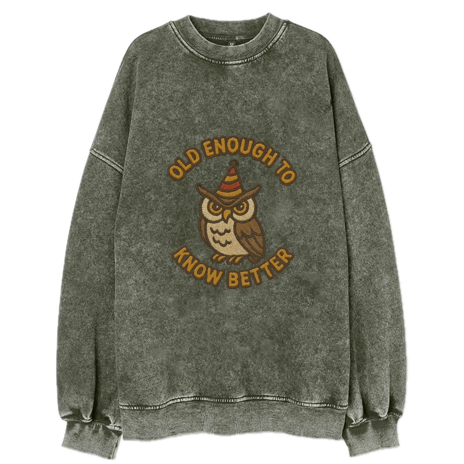 Old Enough To Know Better  - Vintage Sweatshirt - Forest Mist(Green)