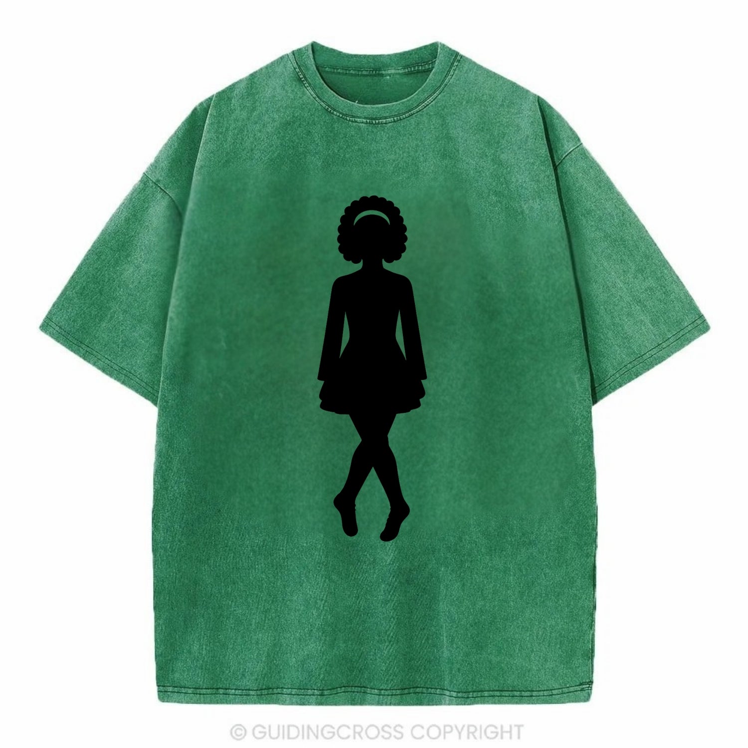 Irish step dancer traditional pose - Vintage T-shirt - Forest Mist(Green)