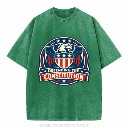 Defend Constitution - Vintage T-shirt - Forest Mist(Green)