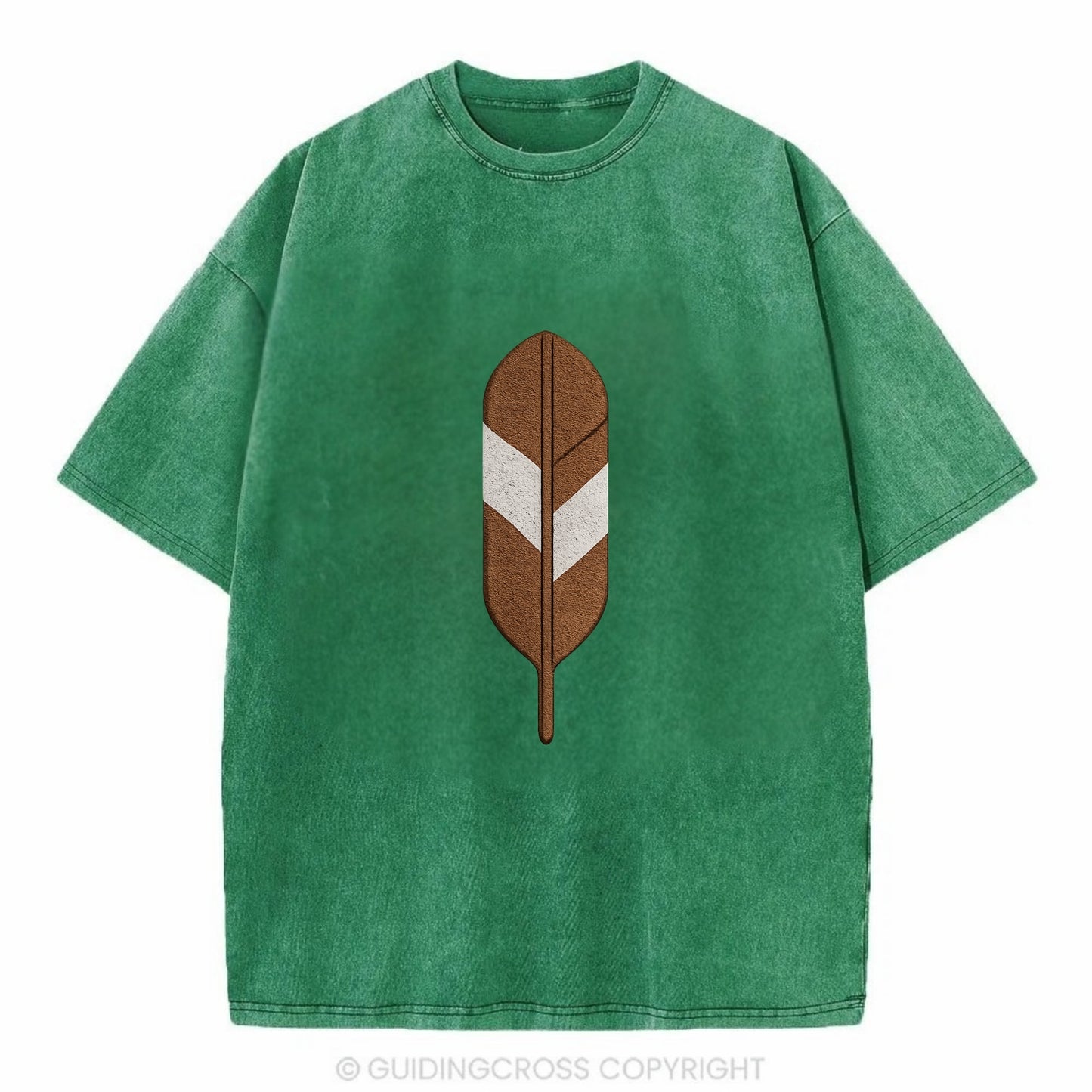 Eagle Feather  - Vintage T-shirt - Forest Mist(Green)