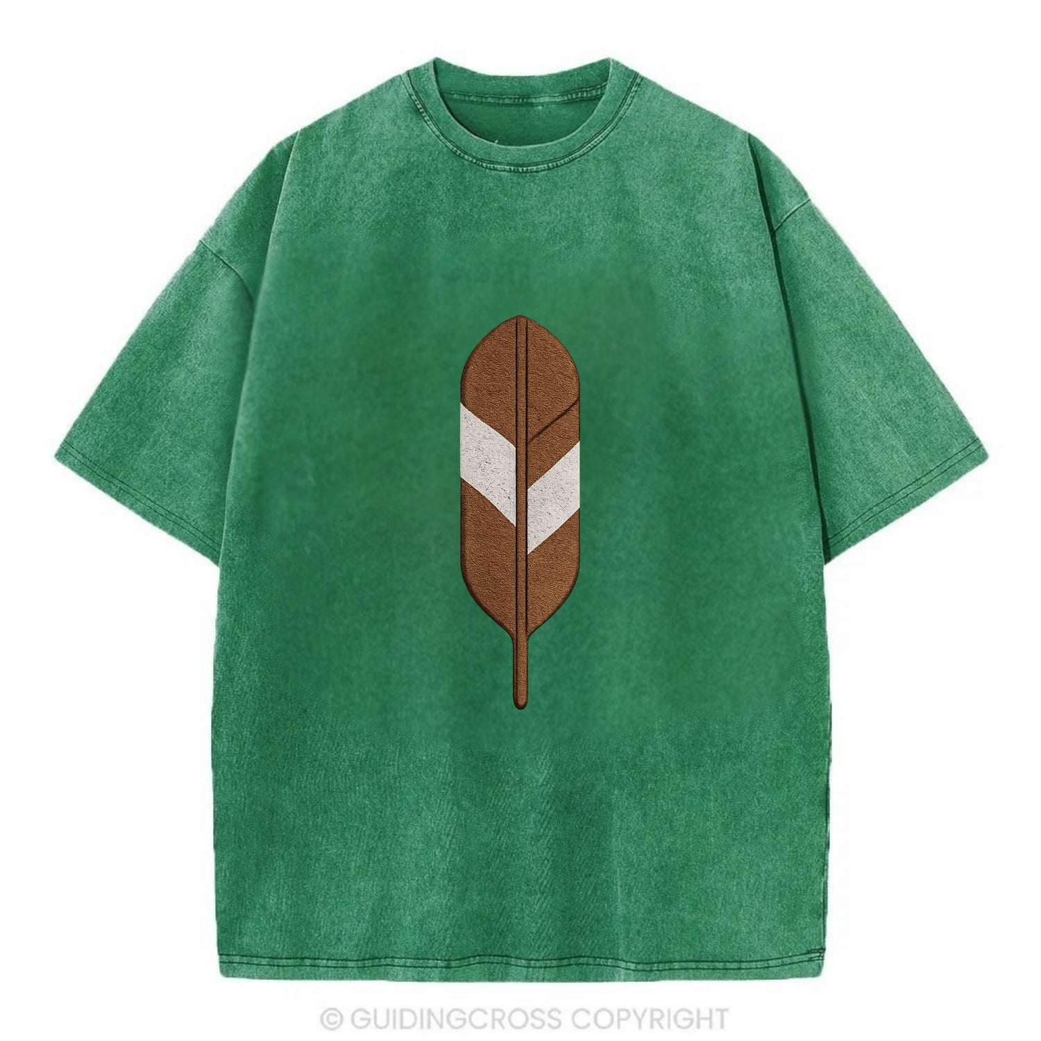 Eagle Feather  - Vintage T-shirt - Forest Mist(Green)