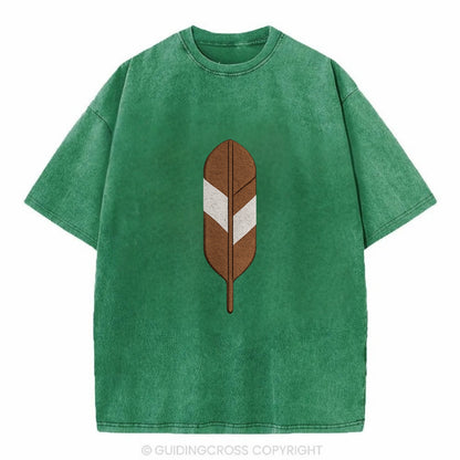 Eagle Feather  - Vintage T-shirt - Forest Mist(Green)