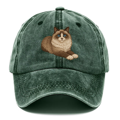Ragdoll  relaxed lying down with head up Classic Cap - Forest Mist(Green)