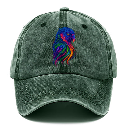 Vibrant parrot with feathers flowing into tropical rainbow streams, every color of - Classic Cap - Forest Mist(Green)