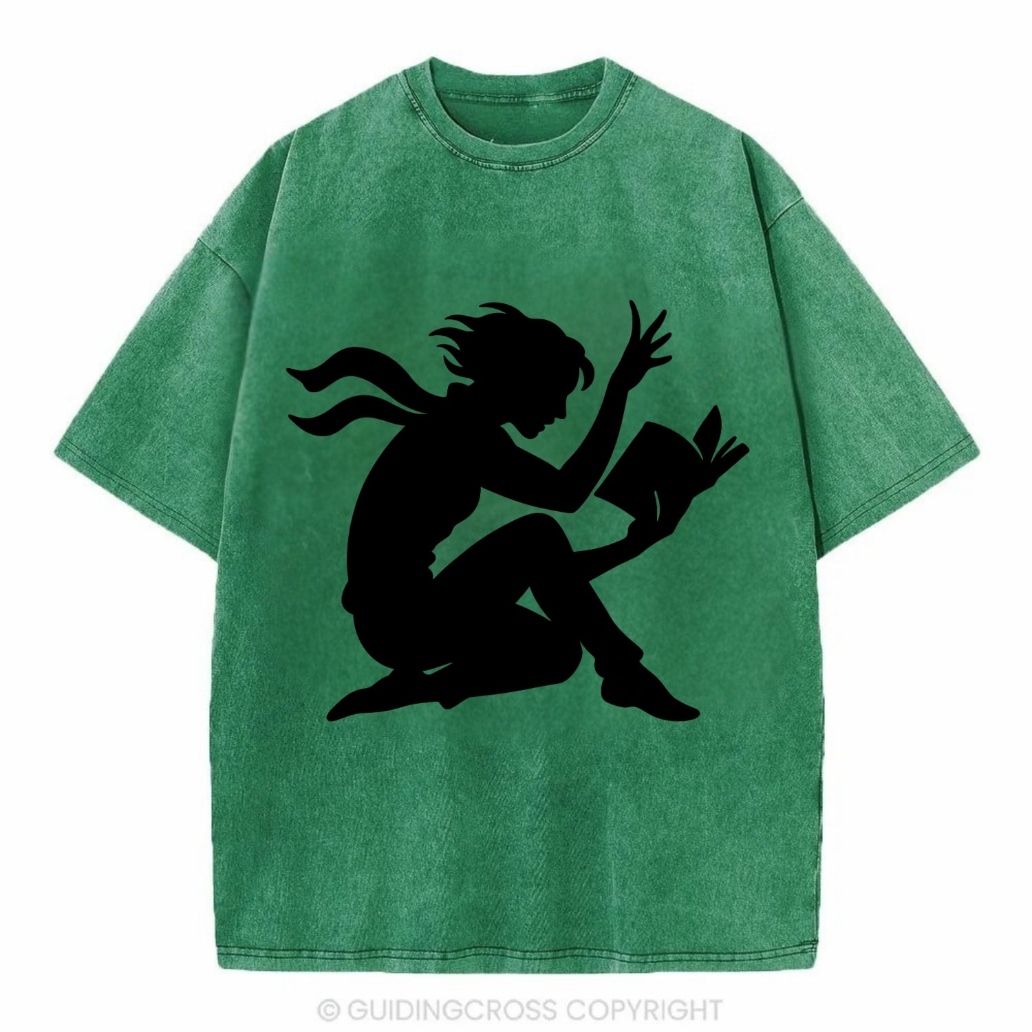 Reader lost in book moment - Vintage T-shirt - Forest Mist(Green)