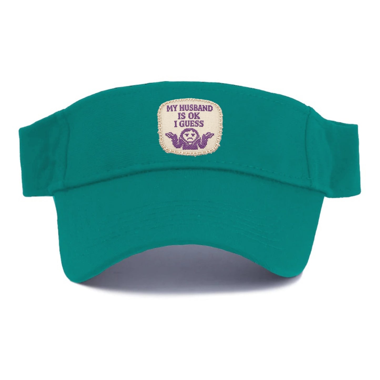 MY HUSBAND IS OK I GUESS - purple ok shrug - purple - mediocre husband - Visor - Forest Mist(Green)