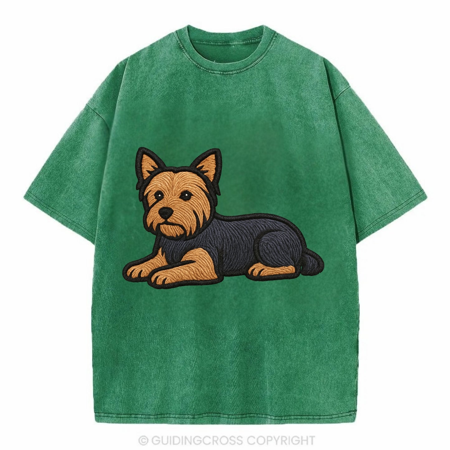 Yorkshire Terrier - Blue and tan relaxed Vintage T-shirt - Forest Mist(Green)