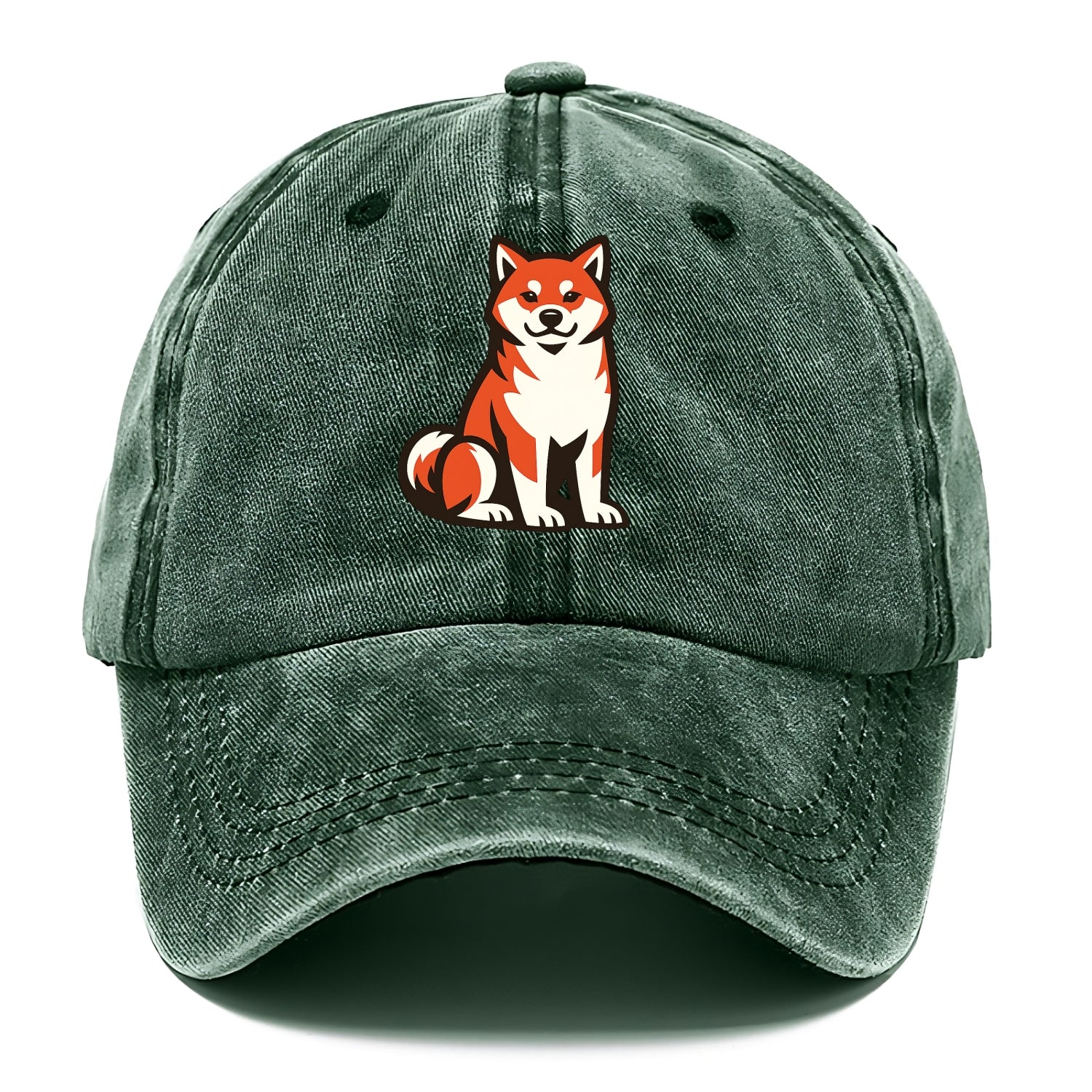 Sitting Shiba Inu Emblem - Classic Cap - Forest Mist(Green)