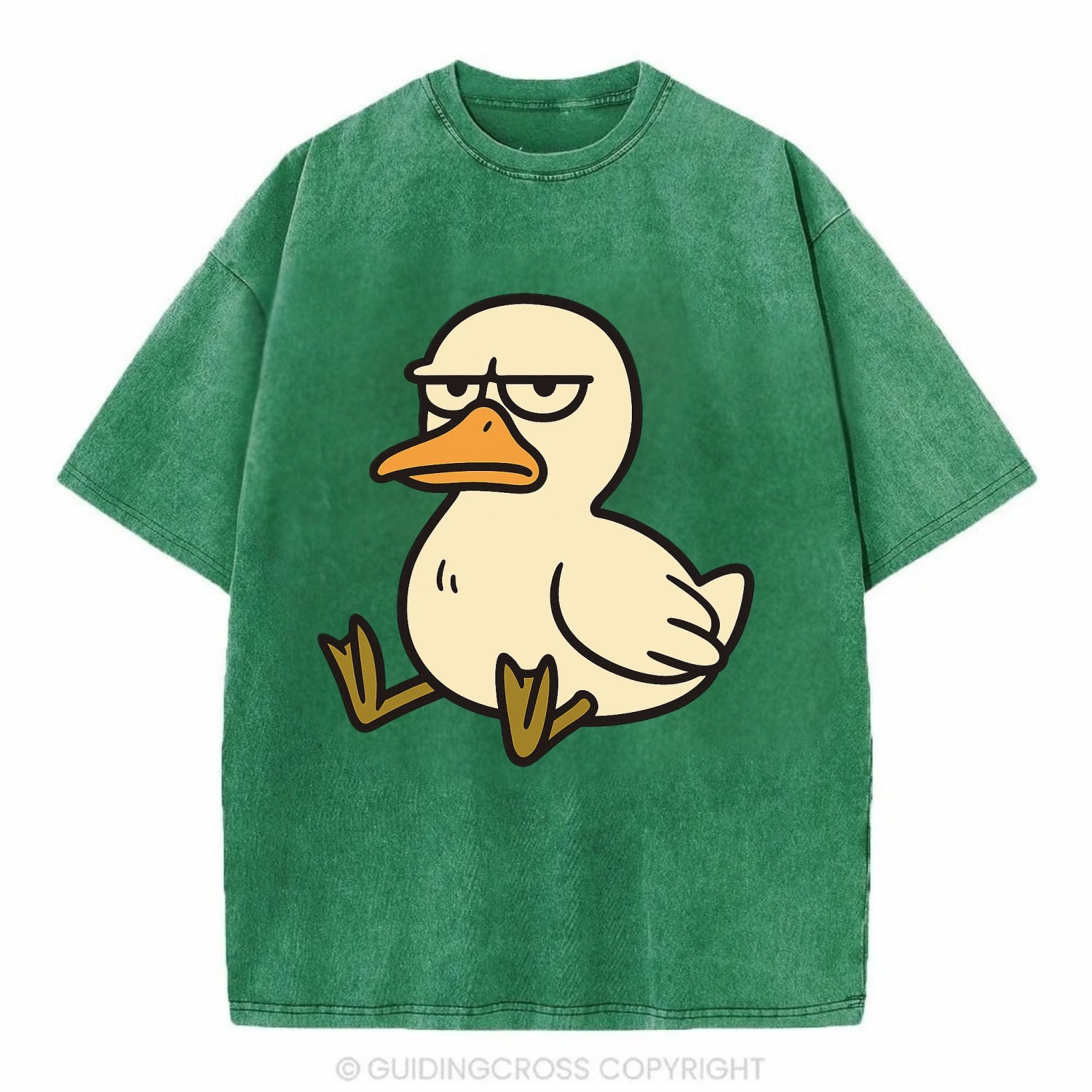 The Duck Judging Silently - Vintage T-shirt - Forest Mist(Green)