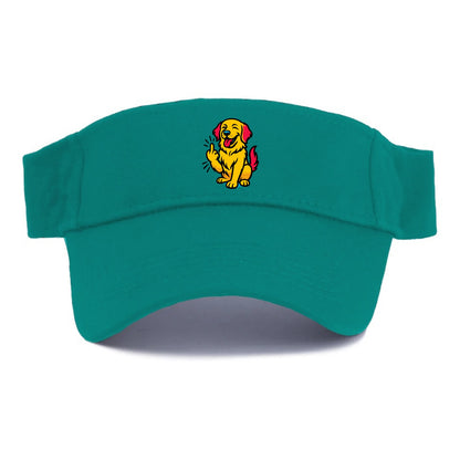 Golden Retriever with happy smile and golden coat, fluffy paw raised - Visor - Forest Mist(Green)