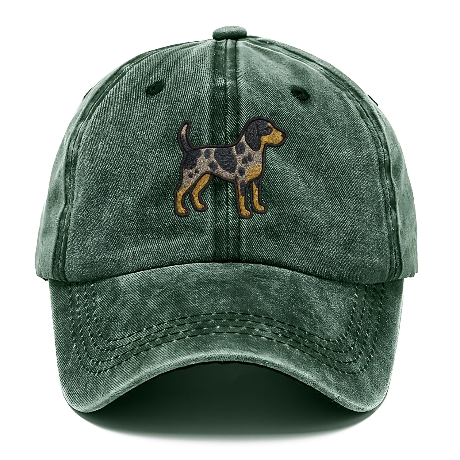 Bluetick Coonhound - Trendy spotted hound logo with prominent black border - Classic Cap - Forest Mist(Green)