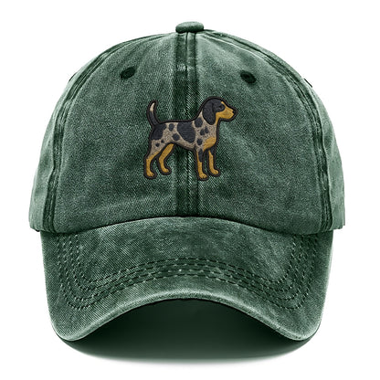 Bluetick Coonhound - Trendy spotted hound logo with prominent black border - Classic Cap - Forest Mist(Green)