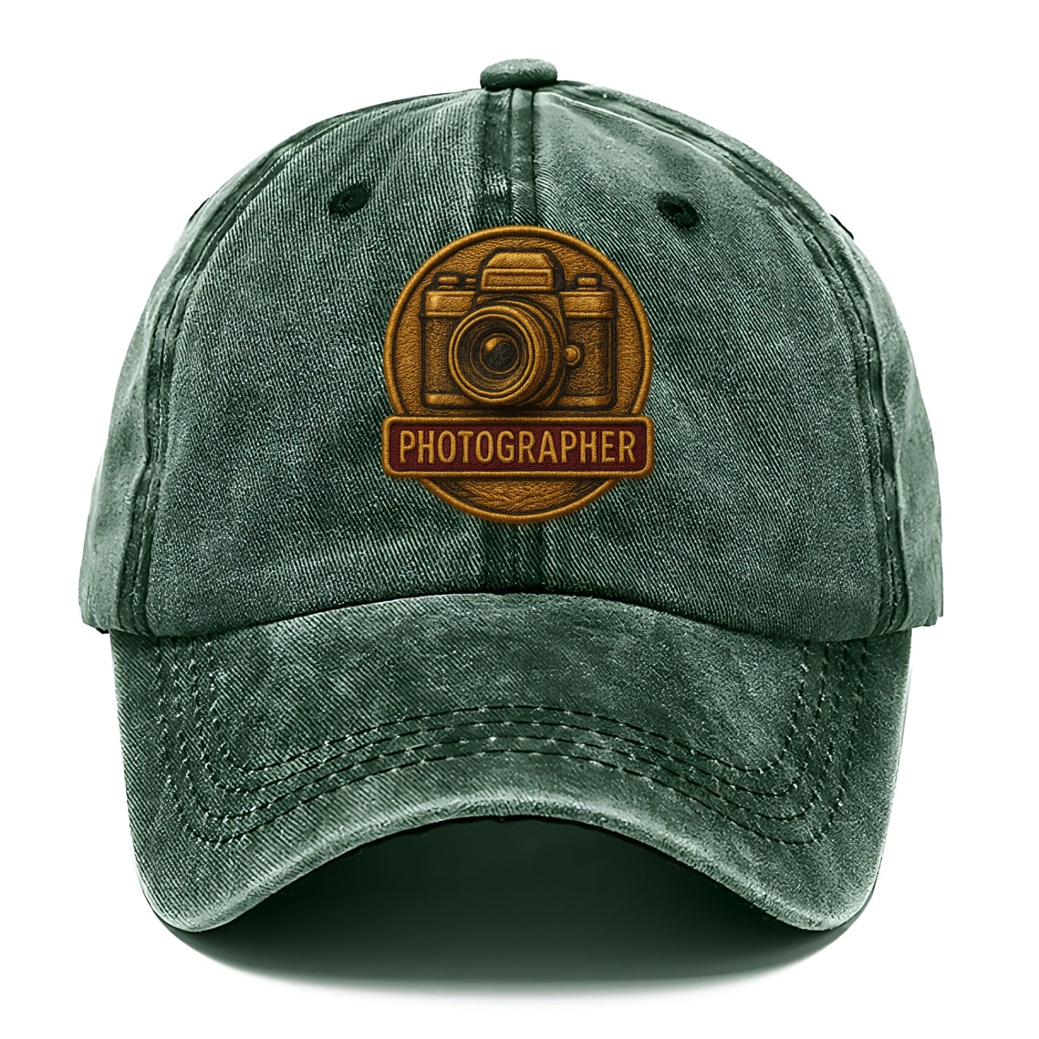 Camera with vintage lens - photographer badge - Classic Cap - Forest Mist(Green)