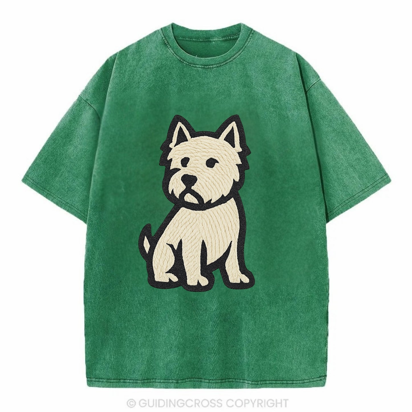 West Highland White Terrier - Alert stan Vintage T-shirt - Forest Mist(Green)