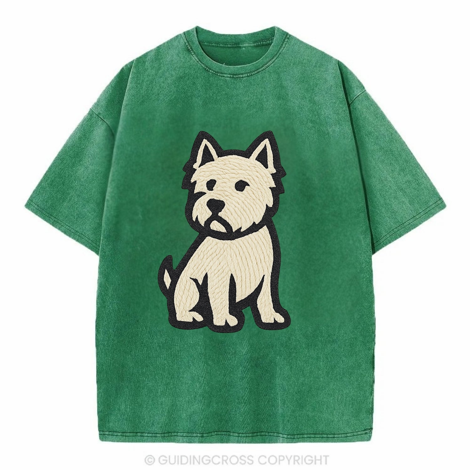 West Highland White Terrier - Alert stan Vintage T-shirt - Forest Mist(Green)