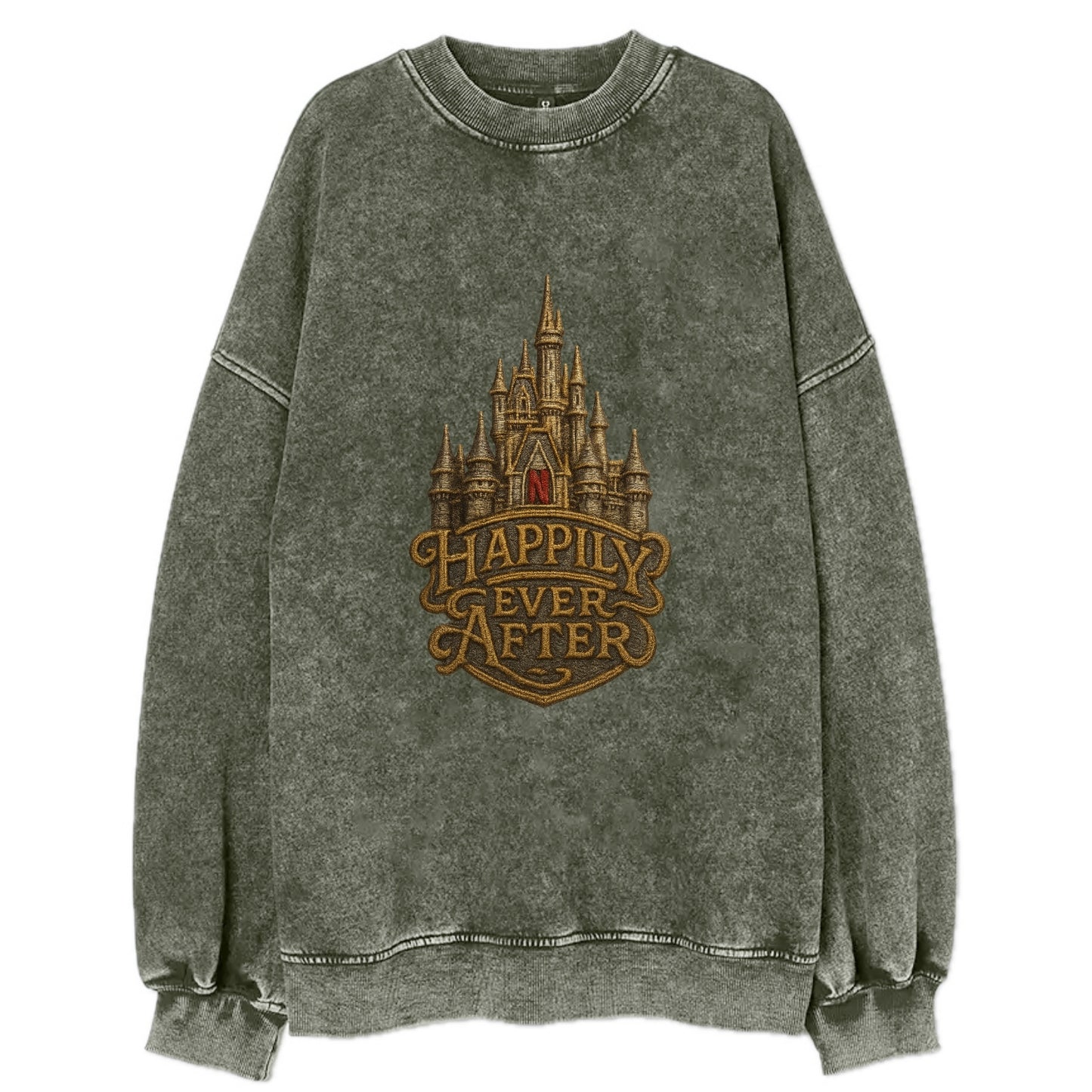 Happily Ever After  - Vintage Sweatshirt - Forest Mist(Green)