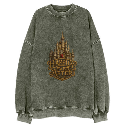 Happily Ever After  - Vintage Sweatshirt - Forest Mist(Green)