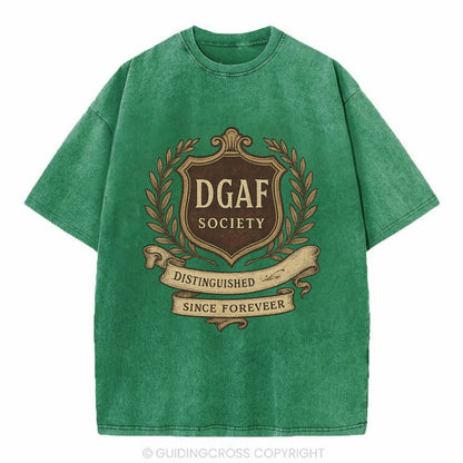 Official membership card design - "DGAF Society - Distinguished Members Since - Vintage T-shirt - Forest Mist(Green)