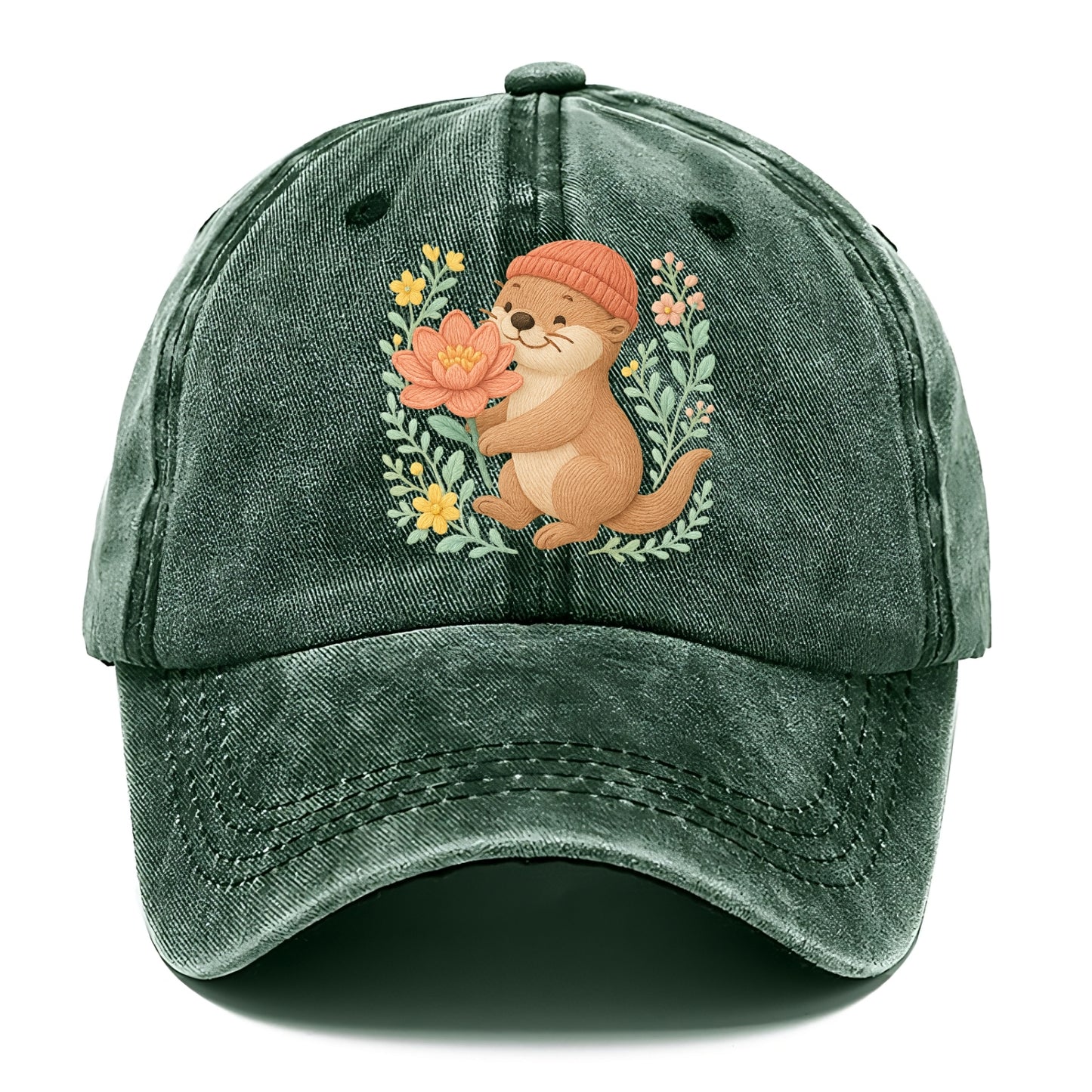Peach Otter - Classic Cap - Forest Mist(Green)