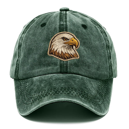 EAGLE HEAD PROFILE - majestic bald eagle in brown, white and gold , American pride - Classic Cap - Forest Mist(Green)