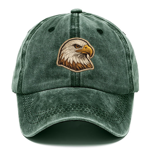 EAGLE HEAD PROFILE - majestic bald eagle in brown, white and gold , American pride - Classic Cap - Forest Mist(Green)