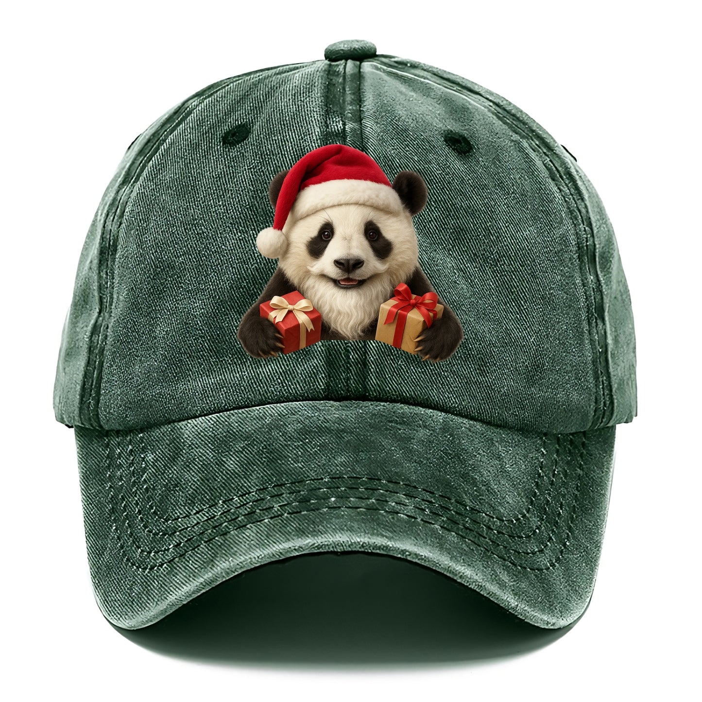 Santa Panda  - Classic Cap - Forest Mist(Green)