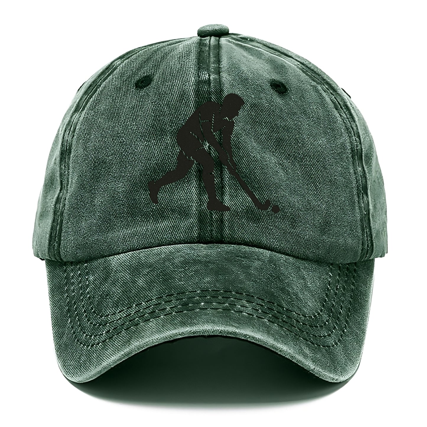 Field hockey player striking the ball - Classic Cap - Forest Mist(Green)