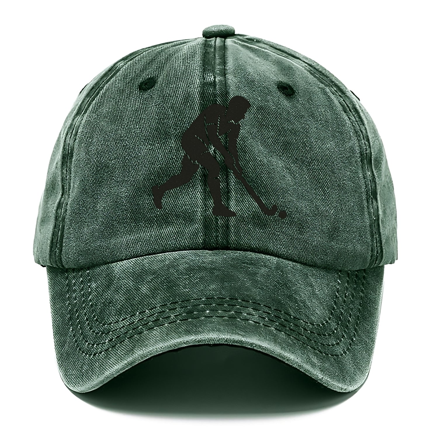 Field hockey player striking the ball - Classic Cap - Forest Mist(Green)